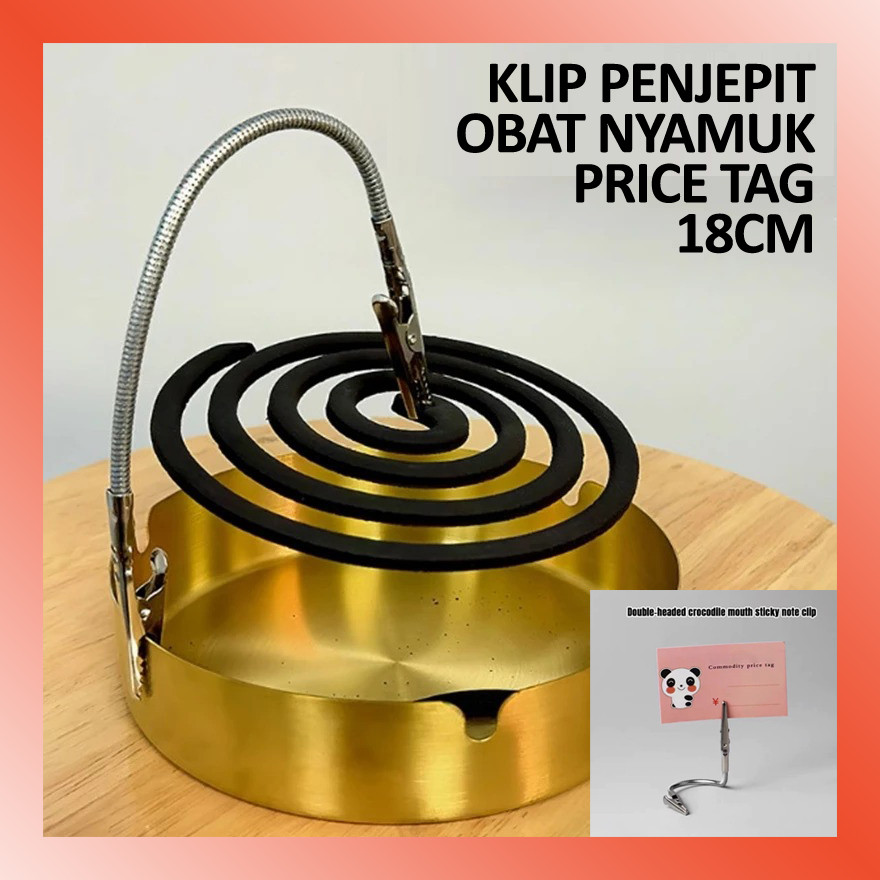 LAMMORO > GS09 Klip Jepit Obat Nyamuk Bakar 18 CM Penjepit Buaya Kertas Price Tag Etalase Toko Makan