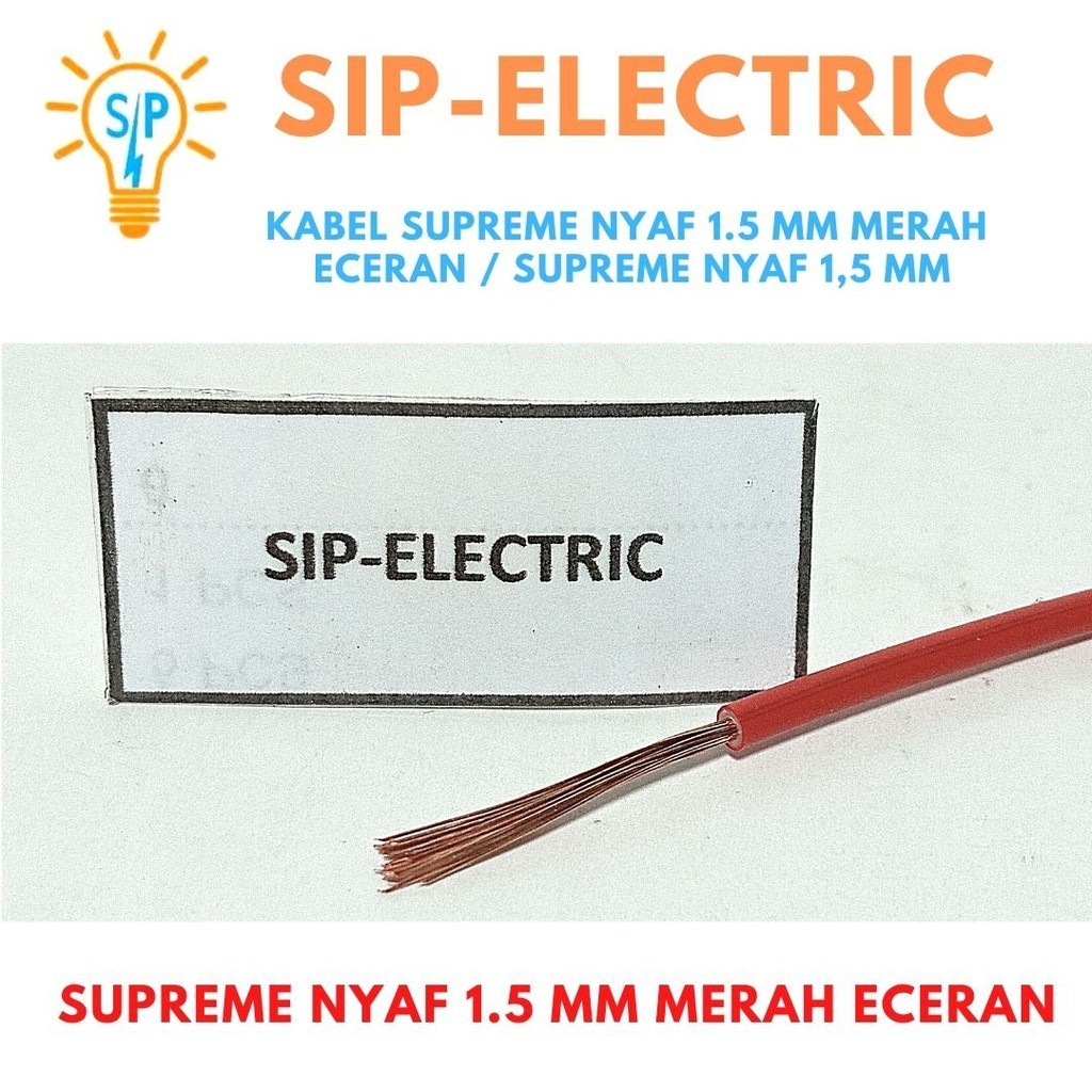 Toko Kabel Listrik - Kabel Supreme Nyaf 1.5 Mm Merah Eceran / Supreme  Nyaf 1,5 Mm