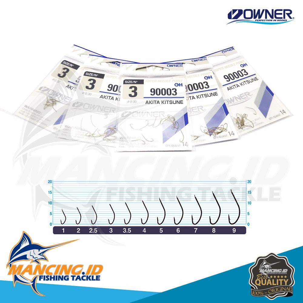 TERLARIS Owner Akita Kitsune 90003 Hook Mata Kail Pancing Made in Japan