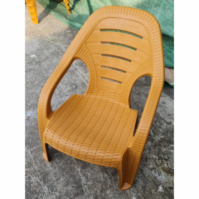 HOT PRODUK Olymplast Kursi Bangku Plastik Sandaran Santai Plastik Anyaman OL 509 - Coklat Mudaterlar