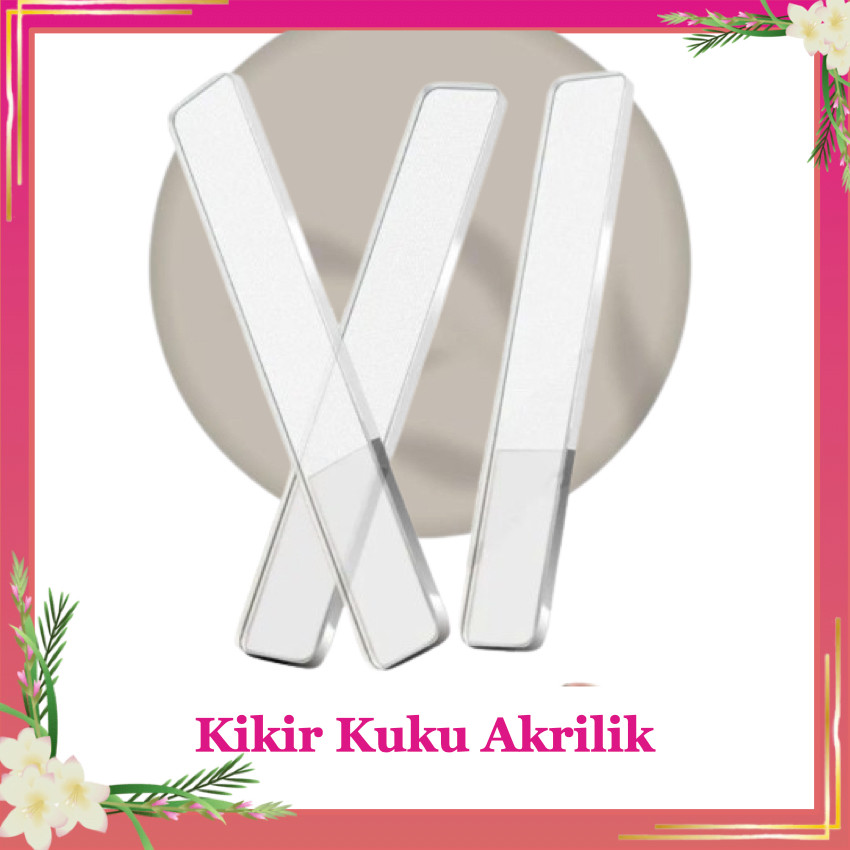 GRATIS BOX Kikir Kuku Kaca akrilik Nano Glass Bening Mengkilapkan Kuku Alat Kecantikan Alat Amplas k