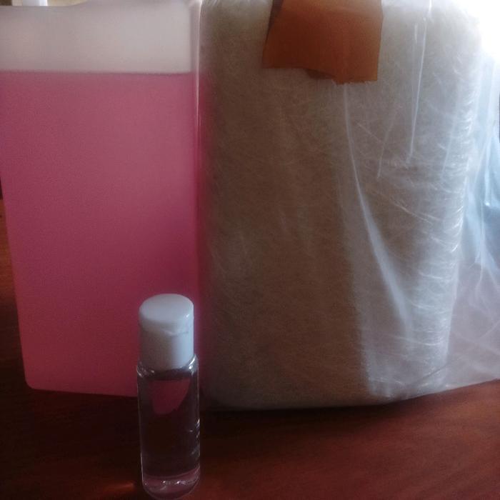 Paket Fiberglass Resin Merah 1kg Matt 1lb Katalis 20ml Kuas untuk Membuat Tangki Kotak & Kerajinan T