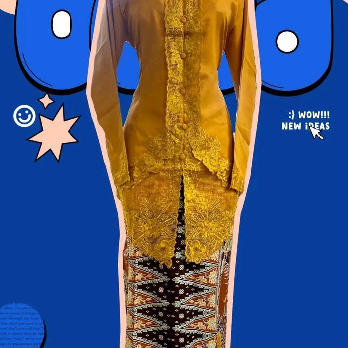 kebaya encim bordir polos lengan panjang/kebaya betawi/encim betawi/ pakaian tradisional modern terb