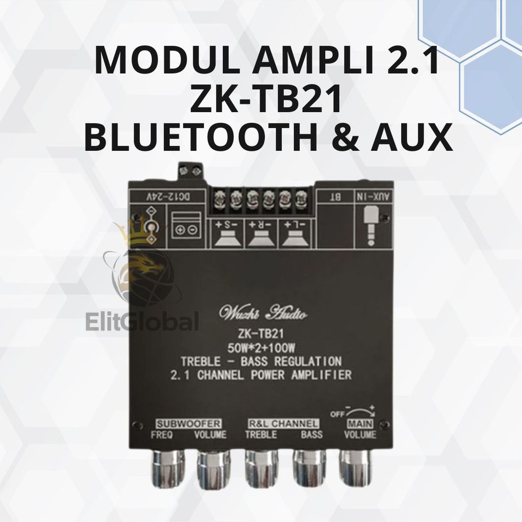 Modul Kit Audio Amplifier 2.1 ZK-TB21 Subwoofer dan Stereo