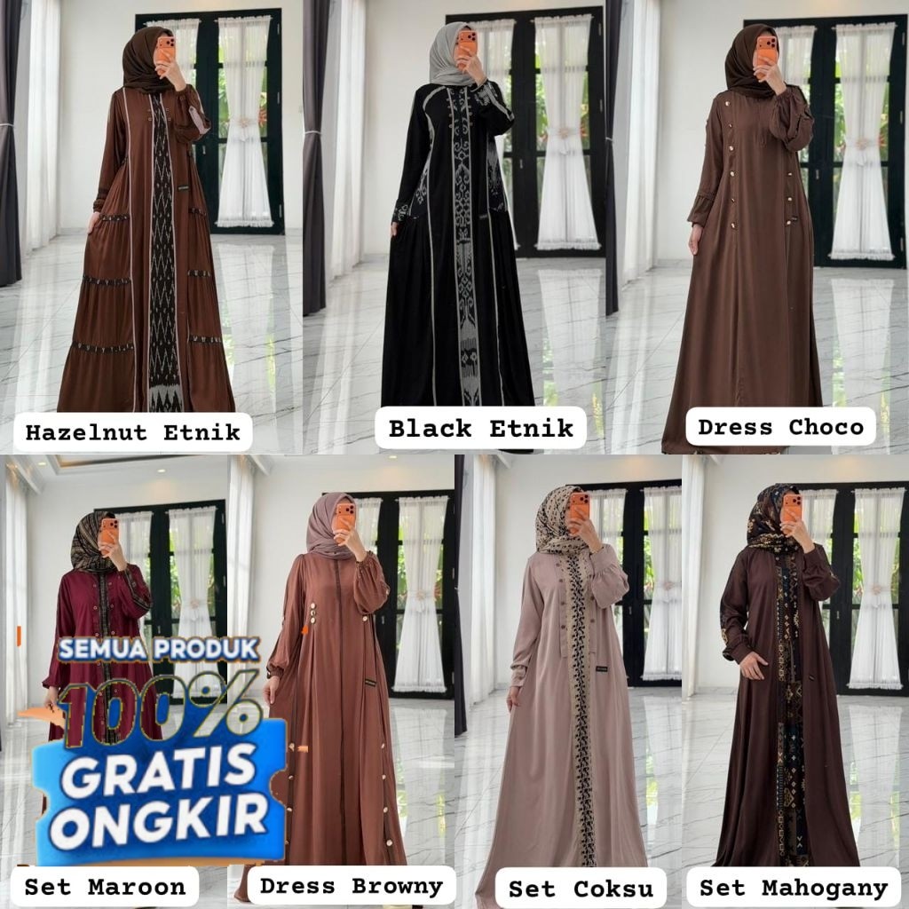 Dress Troso Etnic Ori Anjani Store by Anjani Sabila// Gamis launchingan Terbaru Anjanistore- pakaian