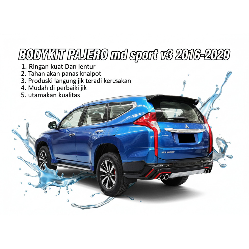 cicilan 0% bodykit Mitsubishi Pajero 2016 2017 2018 2019 2020 MD SPORT BODY KIT ALL NEW PAJERO SPORT