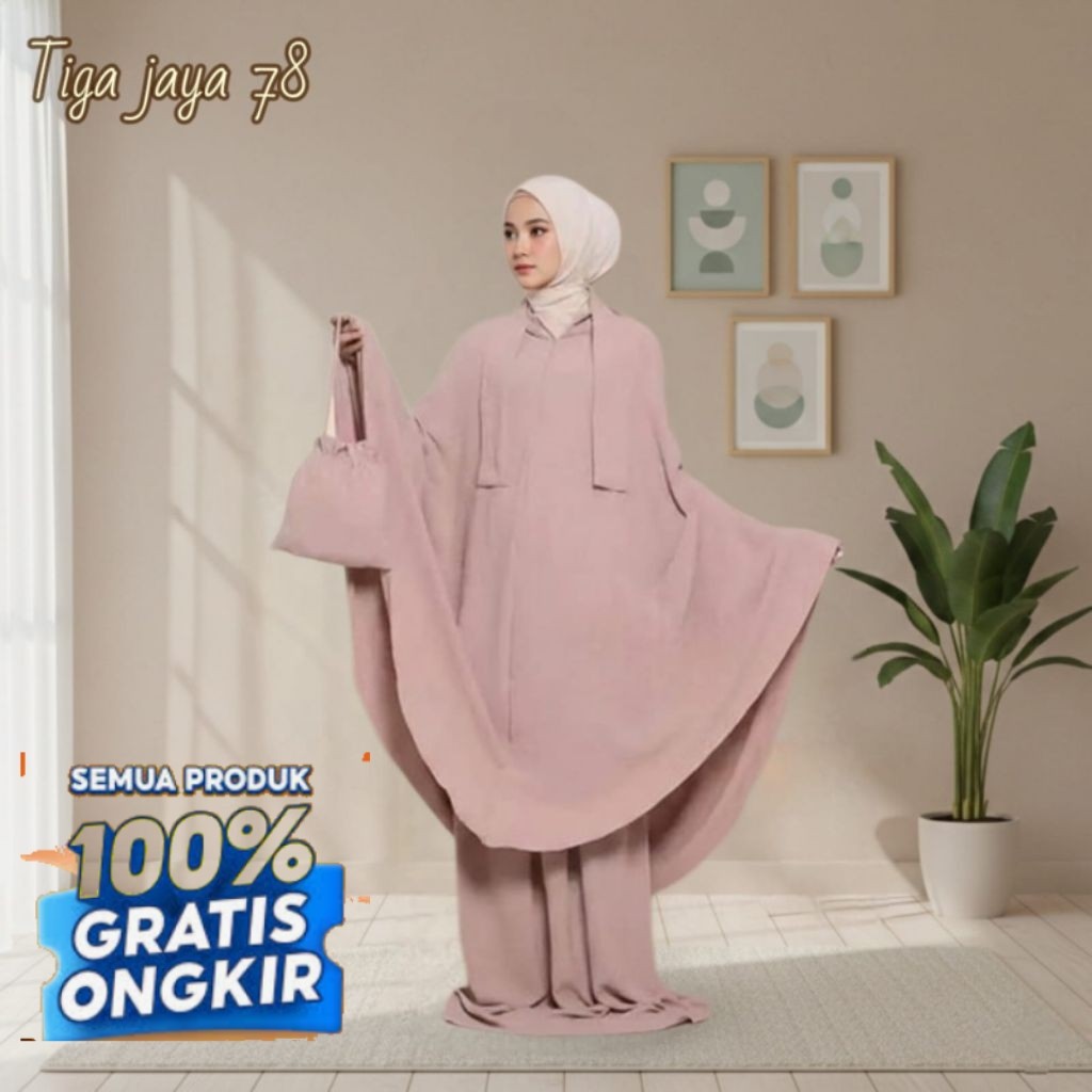 Mukena Cotton  Polos / Mukena Lesti 3in1 Mukena Dewasa Mukena Polos Mukena Jumbo Model Terbaru 2025-