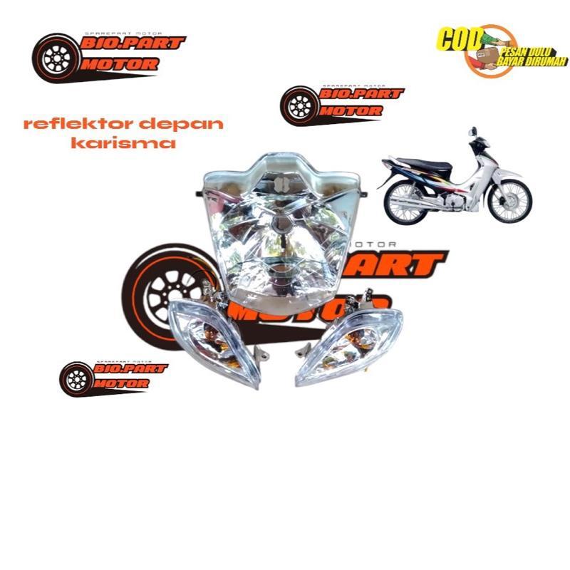Reflektor Lampu Depan Dan Sen Karisma 125 D/X 125 - Paket Reflektor Depan Honda Karisma