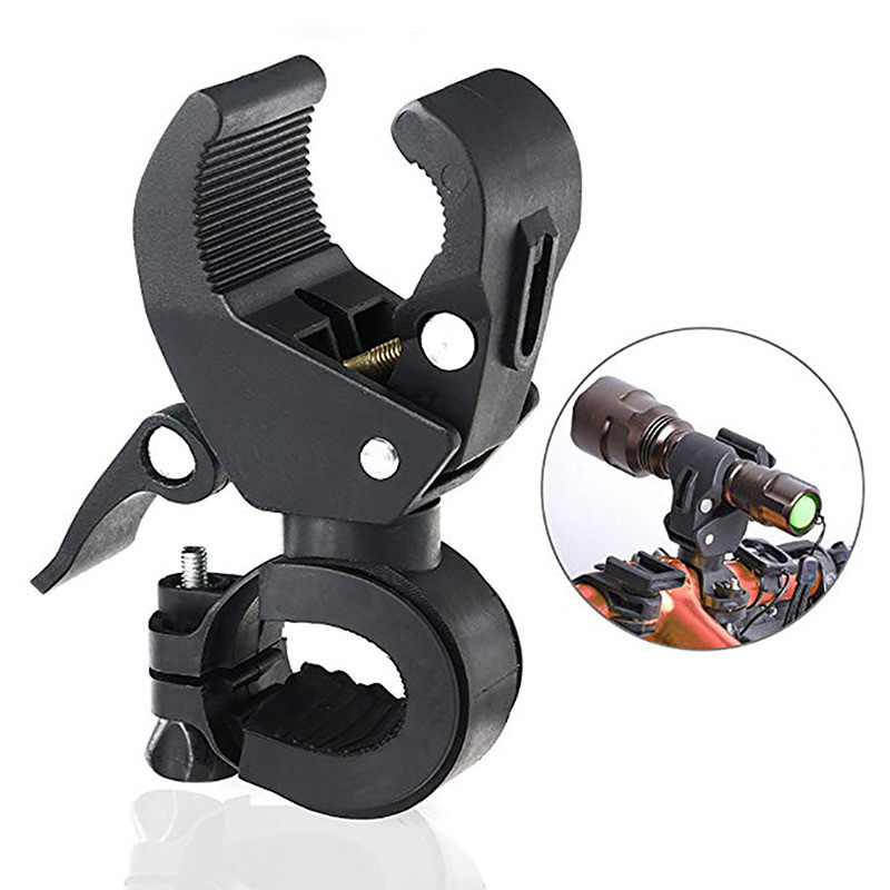 90°/360° Klip Senter Sepeda Putar yang Dapat Disesuaikan, Dudukan Senter LED untuk Penjepit Stang, B