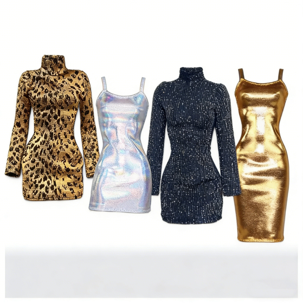 30cm doll dress / braces skirt long sleeve leopard dress outfit for 1/6 Xinyi FR ST PP BB Doll cloth