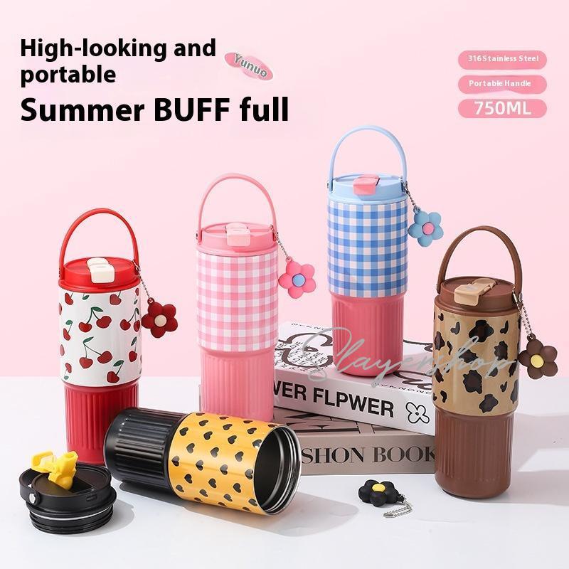 COD Tumbler Stainless 316 750ml Free Gantungan / fun Star Botol Minum Termos Vacuum Tahan Panas Taha