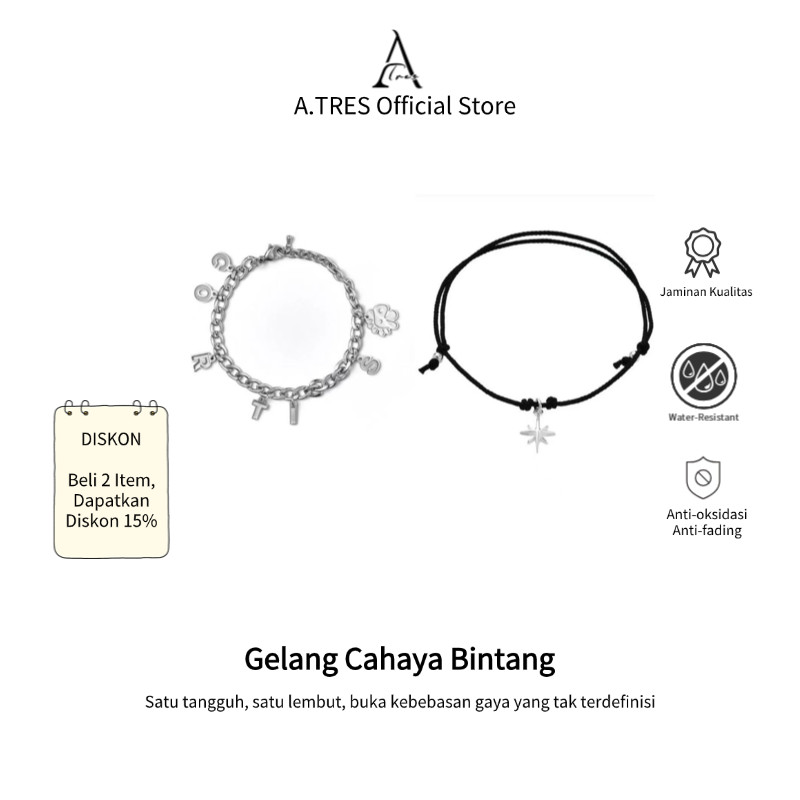 Gelang Persahabatan 2 Orang Gelang Couple Gelang Bintang Segi Enam - Model Lee Chan-young, Bergaya D