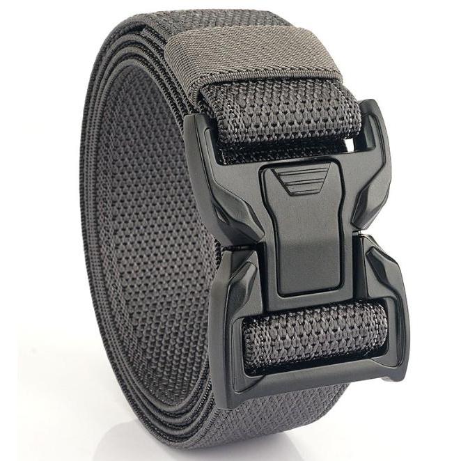 Reyfashion Store Bitzen Ikat Pinggang Pria Nylon Canvas Quickly Unlock SAbuk Tactical Gesper Abu Hit