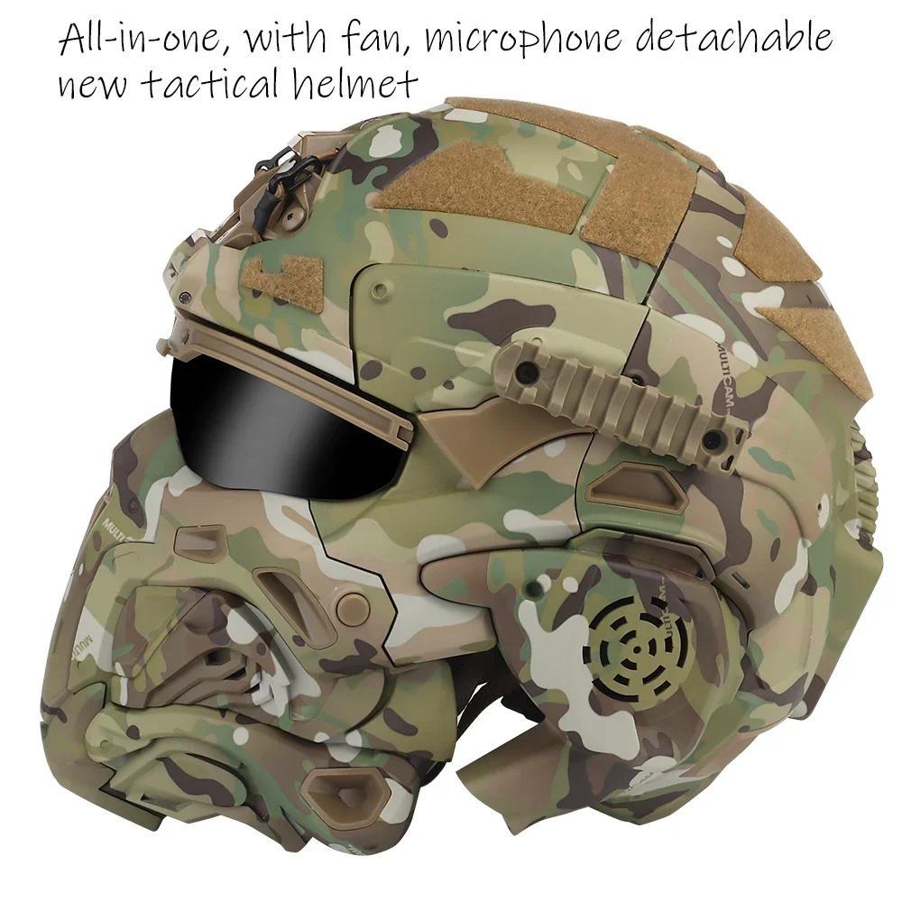 CaMilitar Helmet FAST Helmet Built-in Communication Headset Anti-fog Fan W-Ronin Assault Helmet Deta