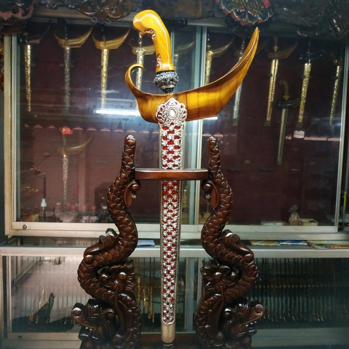 Set Warangka Keris Ladrang Kayu Cemara Pendok Topeng Mendak Selut Alus