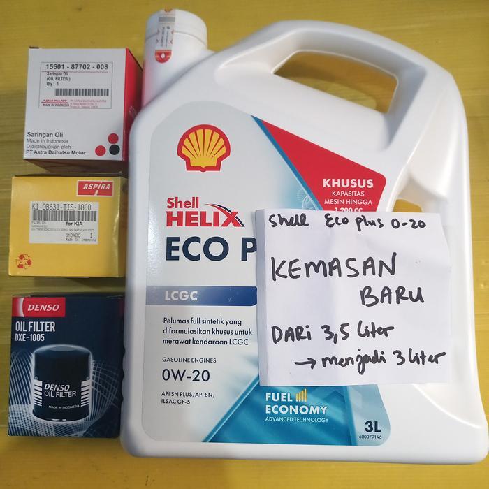paket ganti oli shell ECO 0W-20 +oli filter