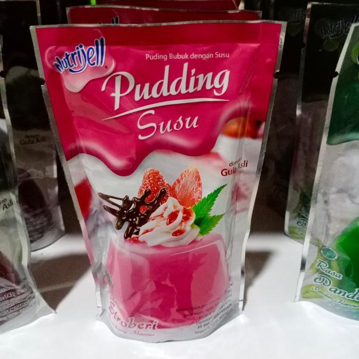 PREMIUM NUTRIJELL PUDING SUSU RASA STROBERI .