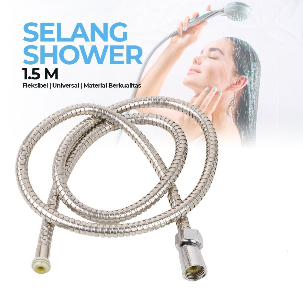 Selang Shower Flexible Hose Universal Stainless Steel 1.5M