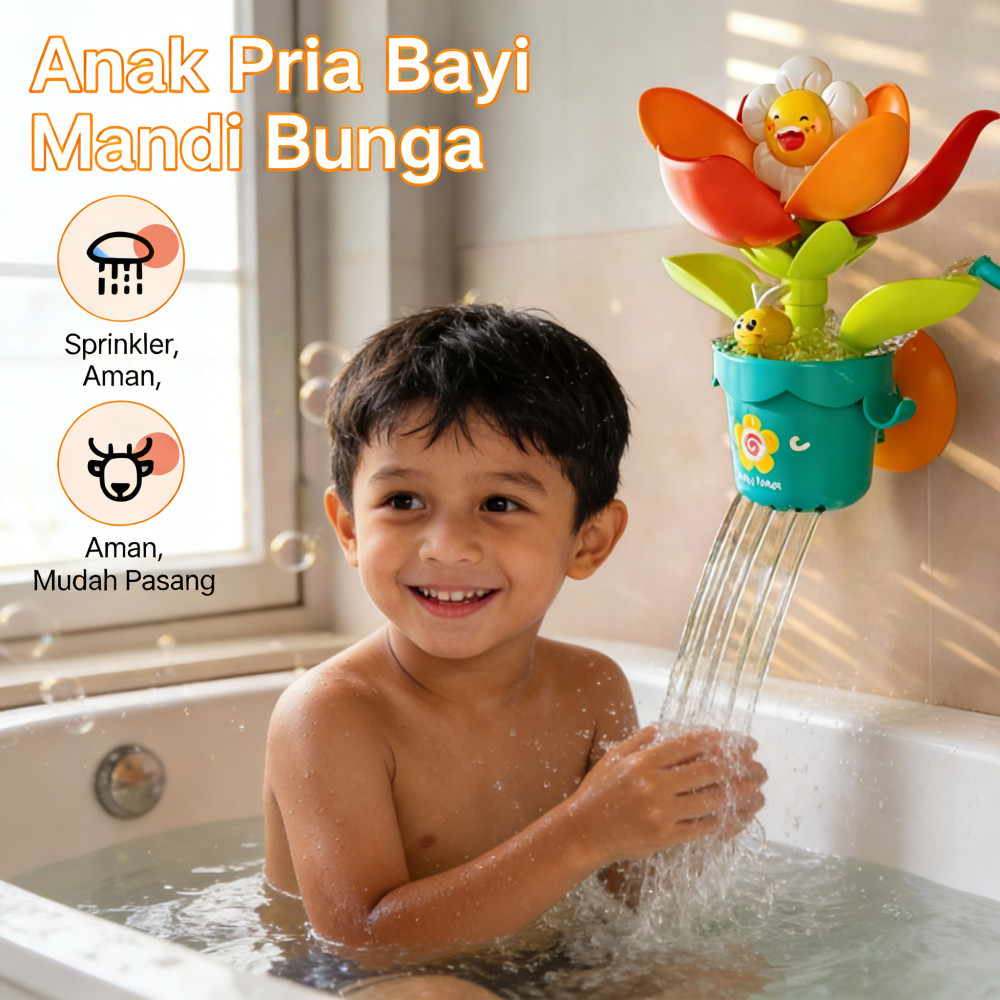 Anak Mainan Bayi Mandi Bunga, Penyiraman Main Bayi Pria Perempuan