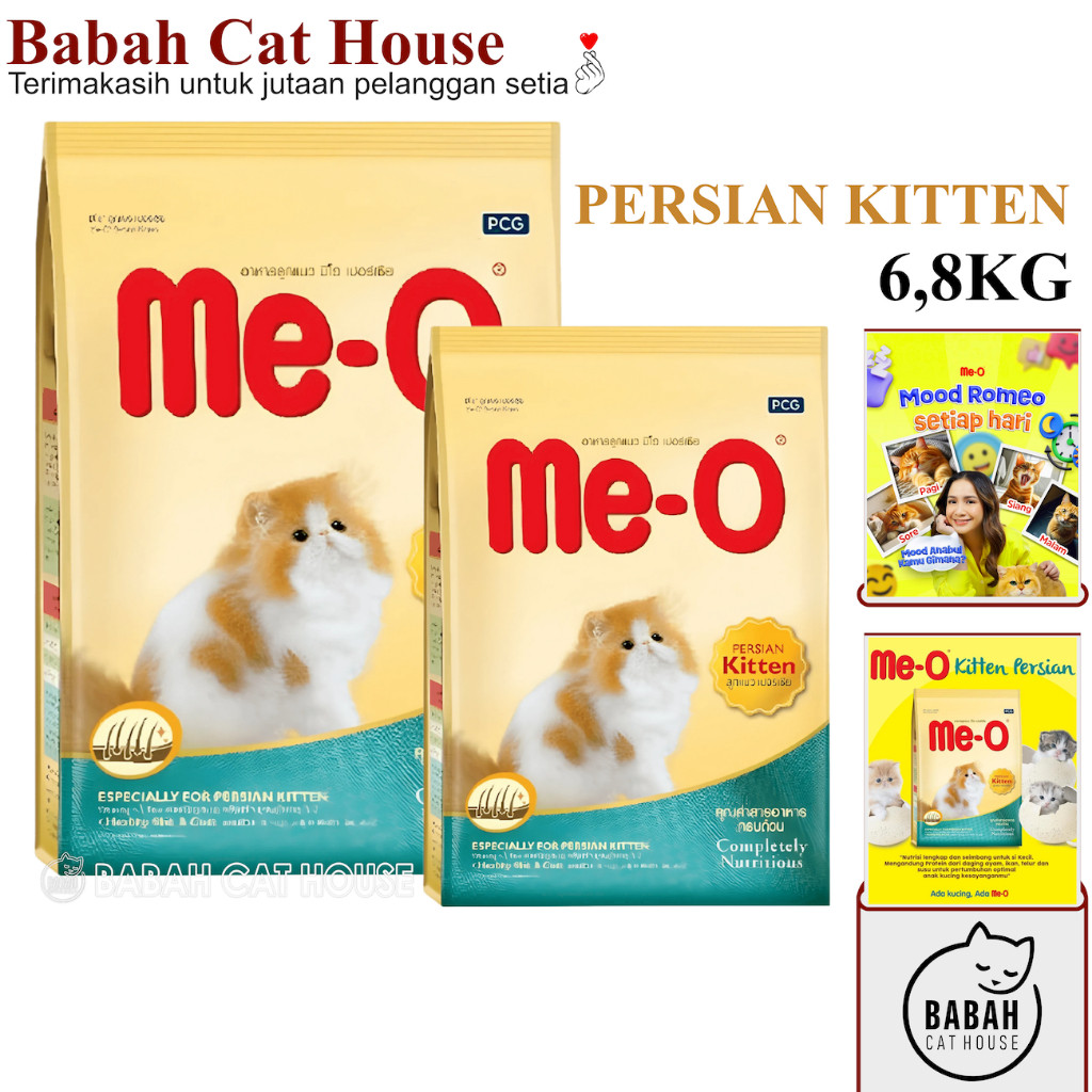 MEO PERSIAN KITTEN 6,8KG Makanan Anak Kucing Kering Cat Dry Food Usia 1 2 3 Bulan Bayi Baby Murah un