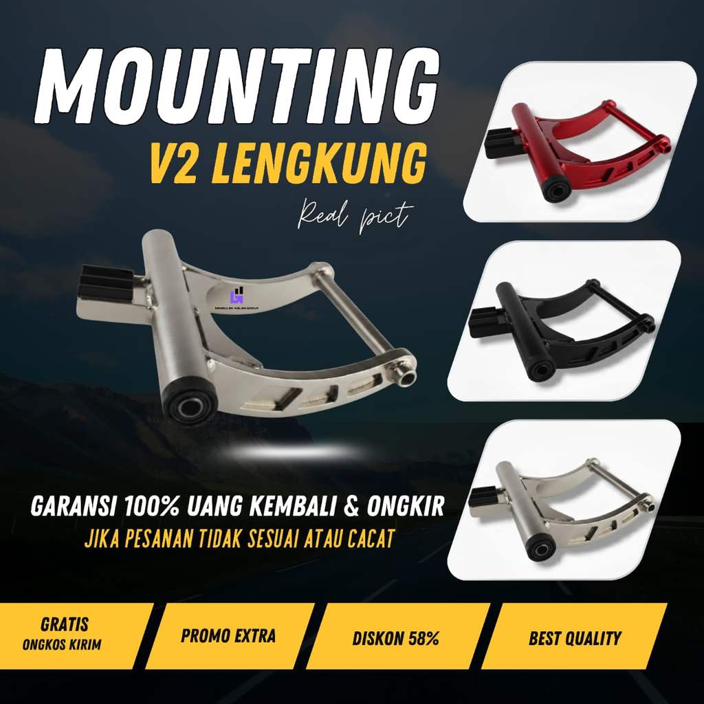 ENGINE MOUNTING MONTING BEAT SCOOPY FI/ESP KARBU 3CM 4CM 5CM 6CM 7CM