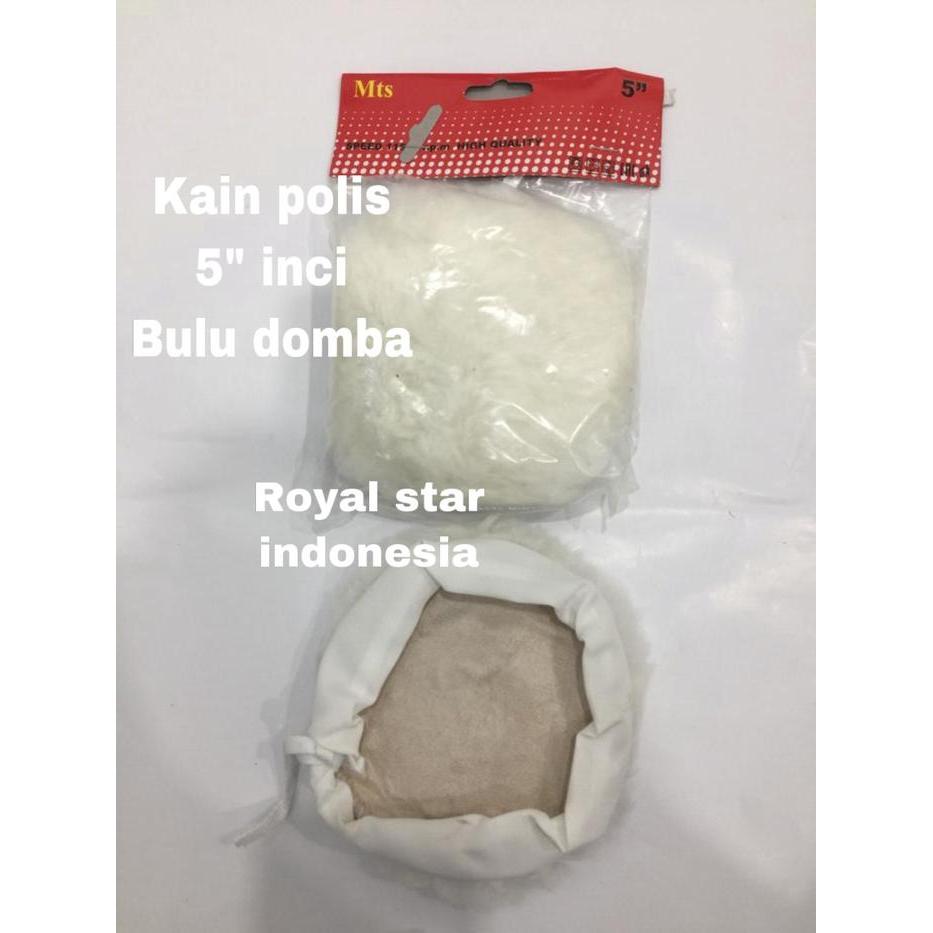 Kain polis kain rabin bulu domba 5 inci