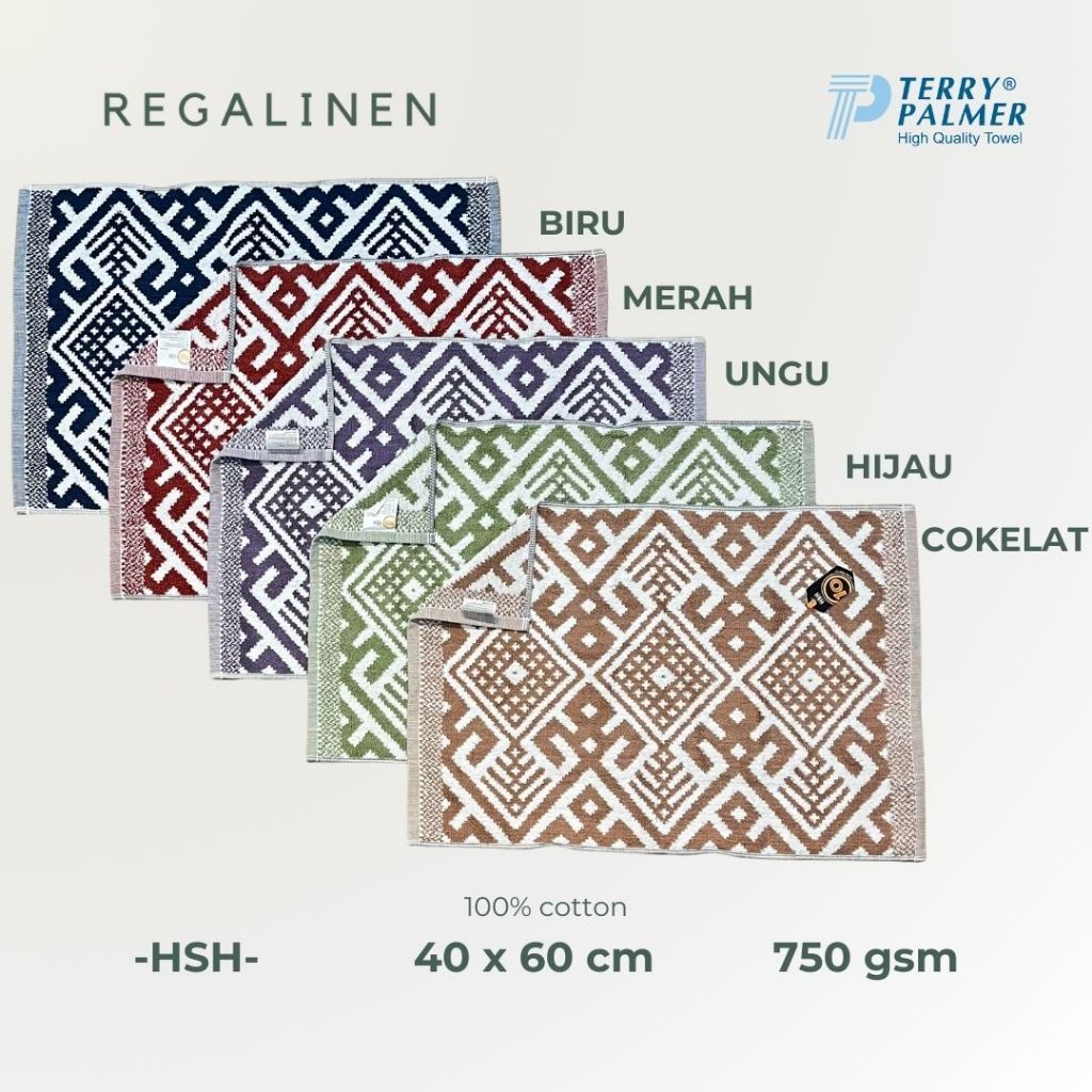 Keset Kaki HSH by Terry Palmer 40x60 10-0127 0119 Tebal 750gsm 100% Cotton Handuk Lantai Nyerap Ekon