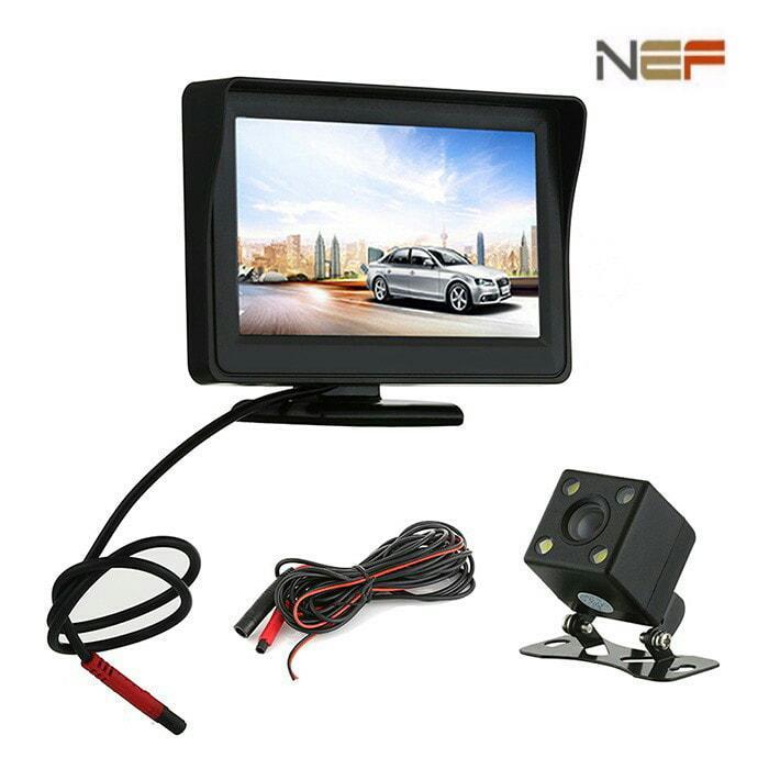 CCTV Monitor parkir mundur fullset kamera IR dan kabel