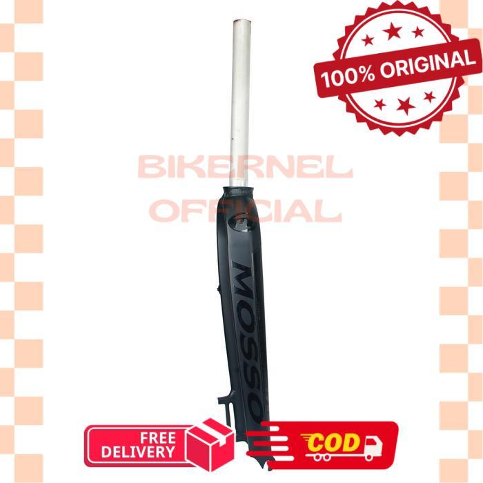 Mosso M6 Fork Rigid Disc Brake Fork Sepeda 26 / 27.5 / 29 Inch - Black Black -biker