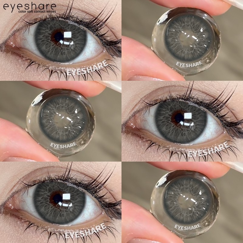 Bigeyes 14.5MM Softlens 1 Pasang LUCERNE Seri Lensa Kontak Abu-abu Cokelat Hitam Cosplay Lensa Konta
