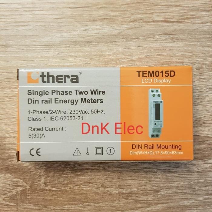 Kwh meter 1phase merk Thera type TEM015-D4250 Lcd (dital)