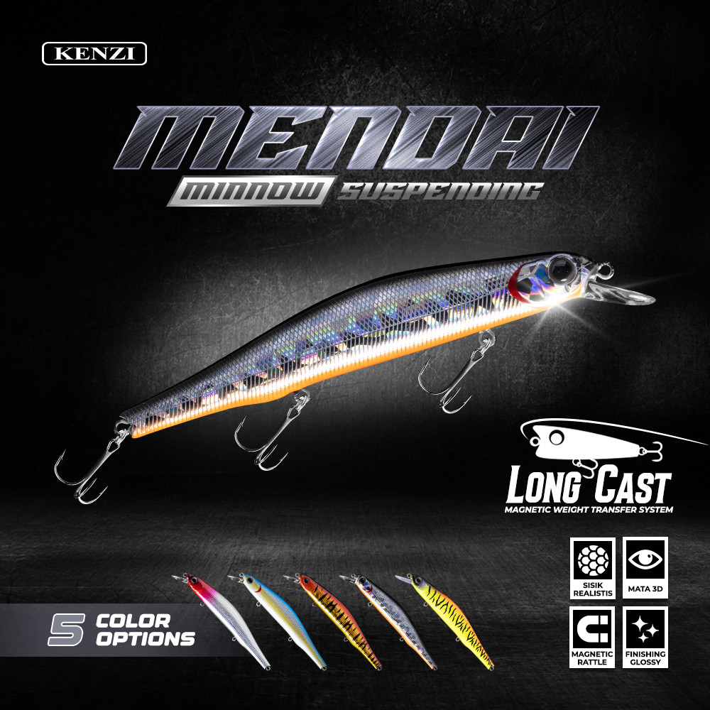 LURE KENZI MENDAI 110mm 17.5gr - Magnetic Weight System Minnow Suspend