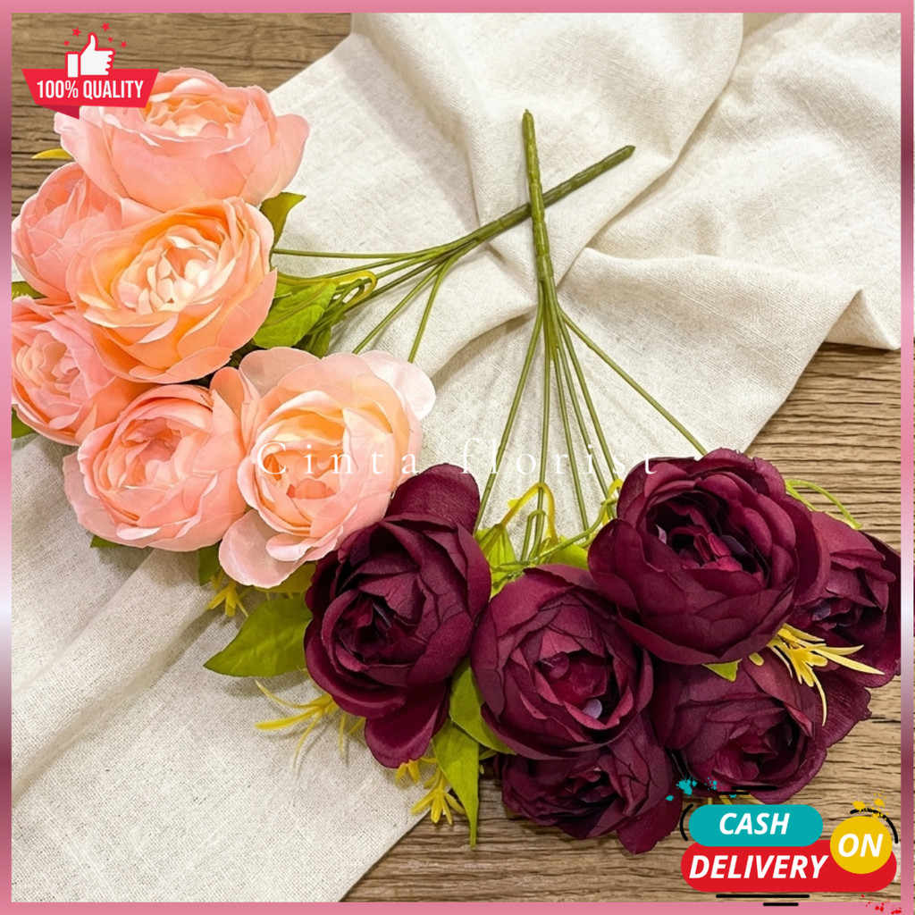 BUNGA PEONY BESAR ARTIFICIAL DEKORASI PREMIUM/BUNGA PEONY DEKORASI/BUNGA PEONY BUCKET (NK-95)