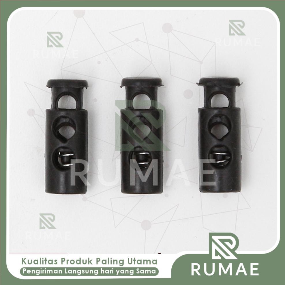 RUMAE Stoper Tali Tas Dua Lubang Stopper Pengunci Tali Kur Serbaguna Untuk Tali Tas Ransel Hoodie Or