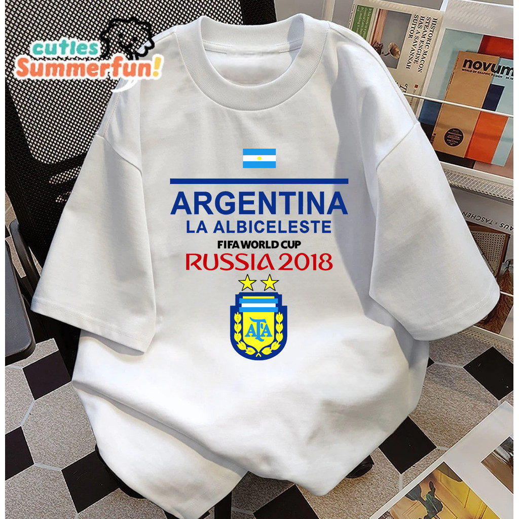 Kaos Timnas Argentina Piala Dunia Rusia 2018 La Albiceleste Baju Sepak Bola Pria Wanita