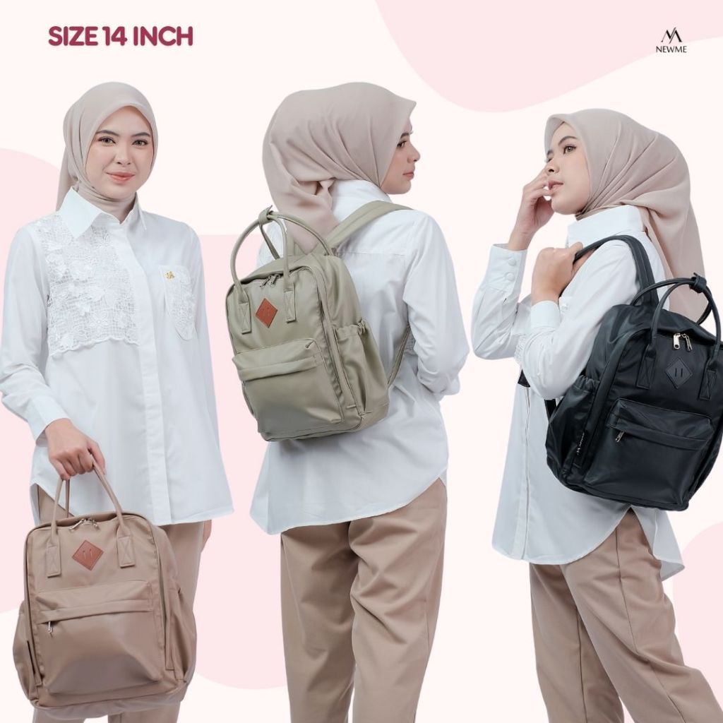 DIV Backpack – Tas Ransel Laptop Tablet 12/14 Inch, Waterproof, Tas Wanita, Tas Sekolah Cewek