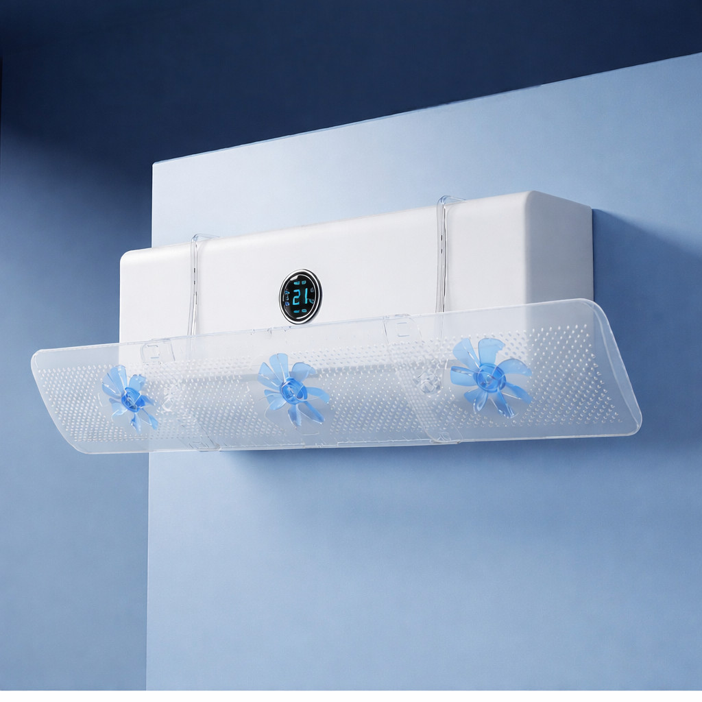 UNIFIT AirFlowComfort GB002 AC Wind Deflector Adjustable 52-86cm – Pengarah Angin AC 180° + 3 Kipas 
