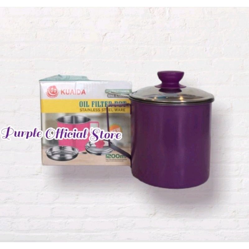 oil pot penyaring minyak sayur warna ungu
