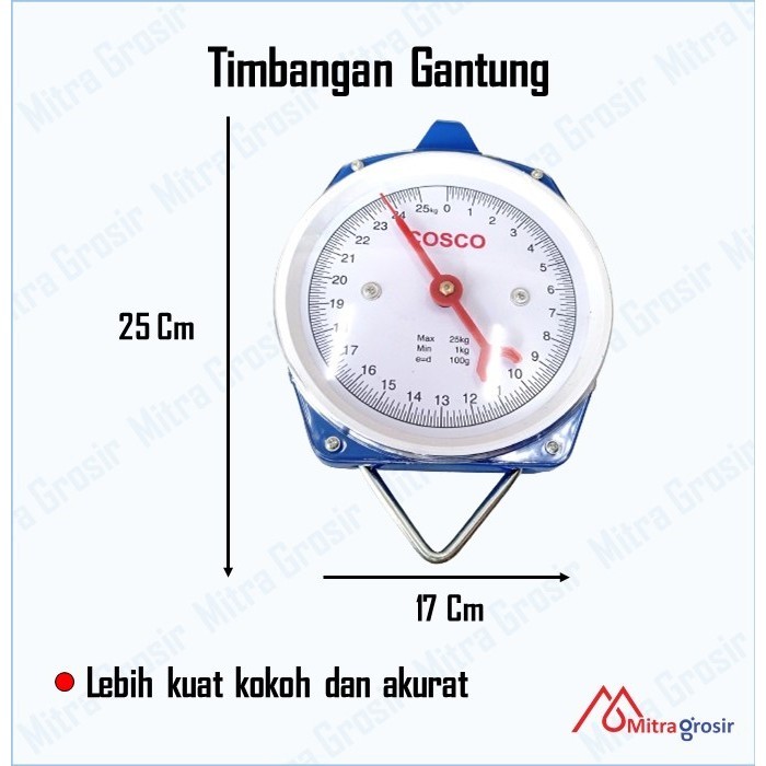 DHA Timbangan Gantung Besi Timbangan Gantung Jarum 25kg / Hanging Scale / Timbangan Dus Jarum 25kg