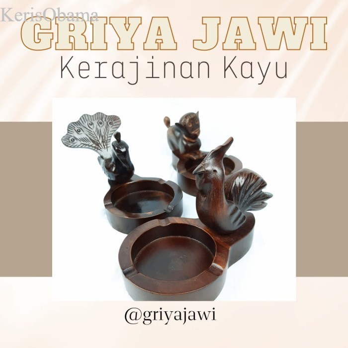Asbak Model Ukir Hewan Kerajinan Kayu Jati murah
