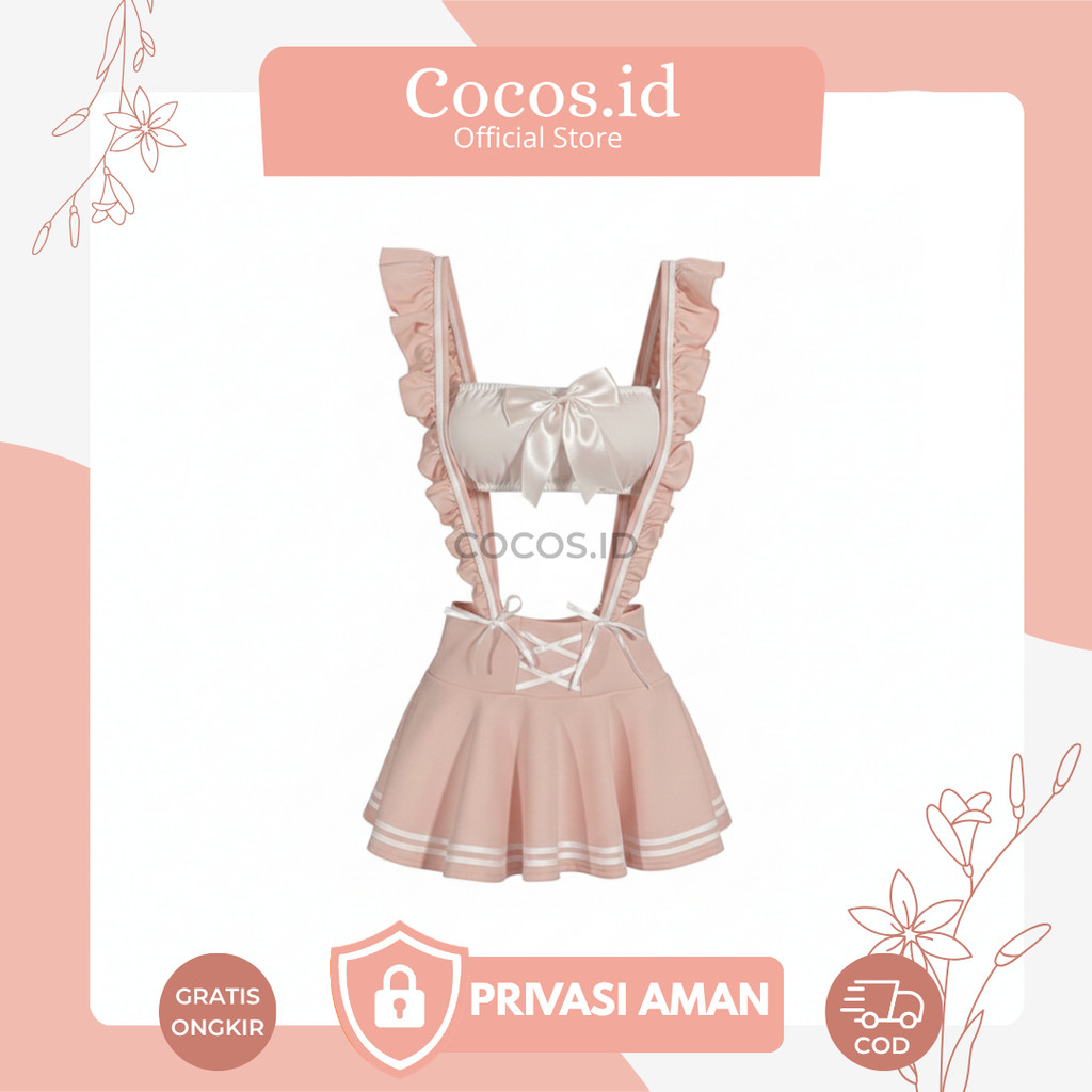 Cocos CCS21 Cosplay Sexy Uniform Office Ladies Student Woman Kostum Wanita Strip Bra Malam Pertama