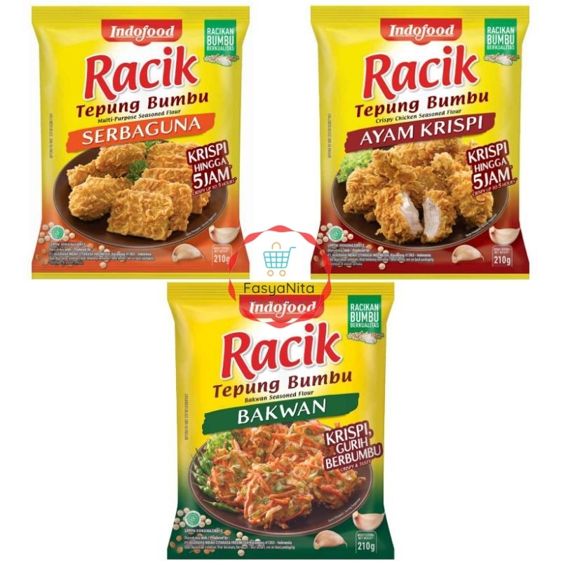 indofood racik tepung bumbu serbaguna ayam crispy bakwan 210g - Fasyanita Online Fresh Mart Denpasar