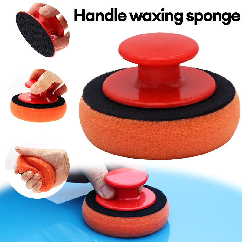 Spons Poles Lilin Manual dengan Pegangan, Alat Cuci Mobil Ajaib untuk Memoles Lilin eMerit