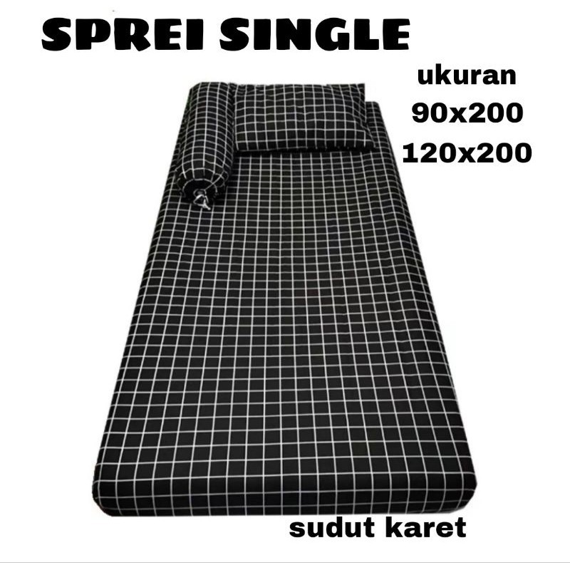 IkalStore3 - SPREI KOTAK HITAM UKURAN 120X200 SPREI UKURAN 90X 200