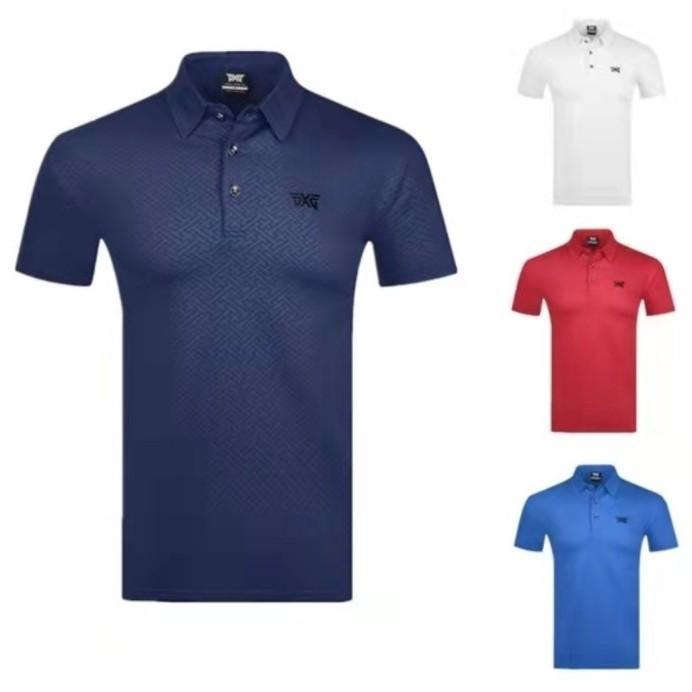 Baju Golf Pria Atasan Polo Shirt Pattern Polyester