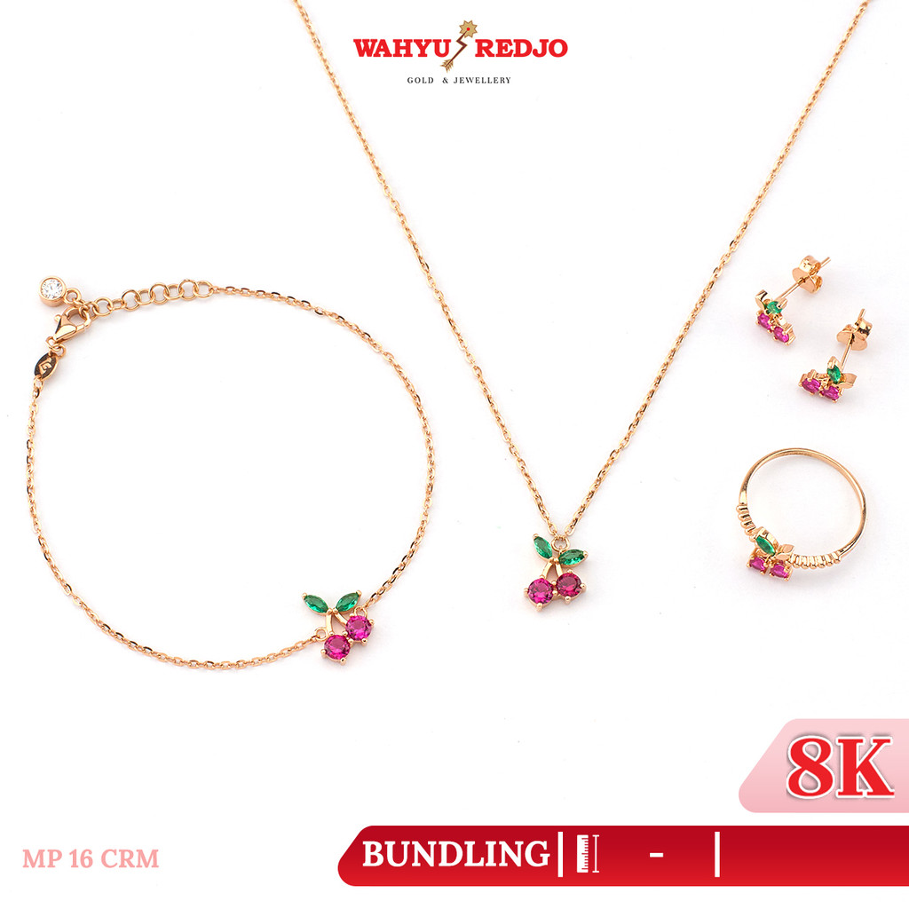 Set Perhiasan Cherry Ungu 8K CRM Wahyu Redjo Pameran