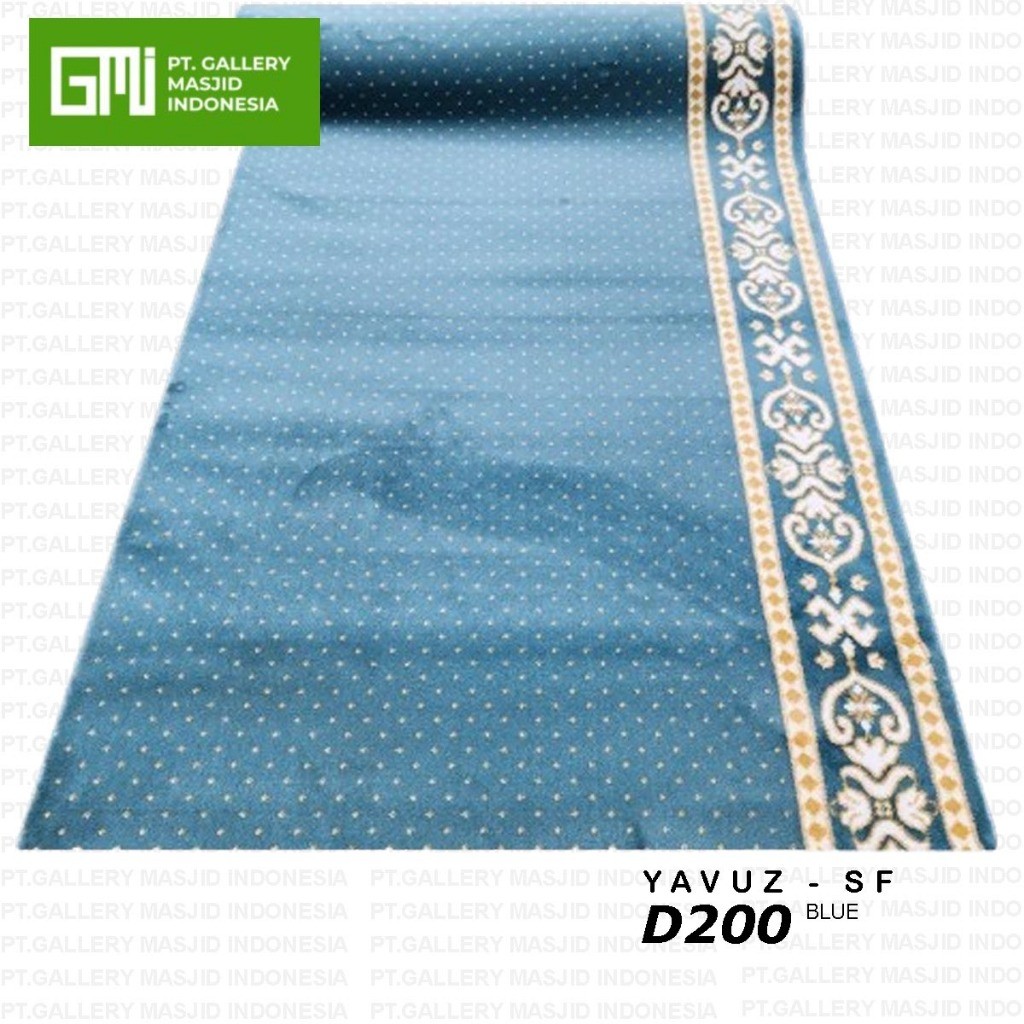 Karpet Mesjid Turki Tebal 14mm Yavuz Biru / Karpet Sajadah Masjid Roll / Karpet Mesjid