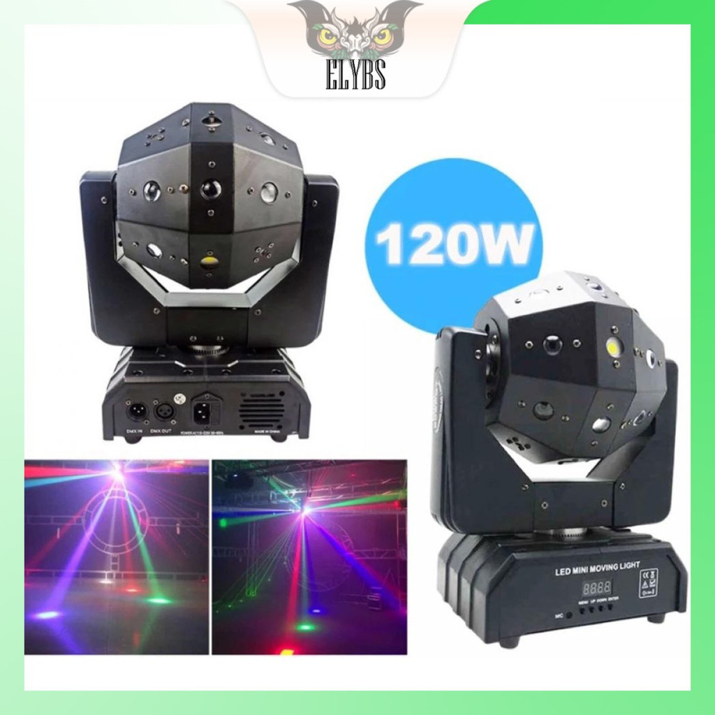 Lampu Proyektor Panggung Laser Ball Moving Head Disco 120W DMX512