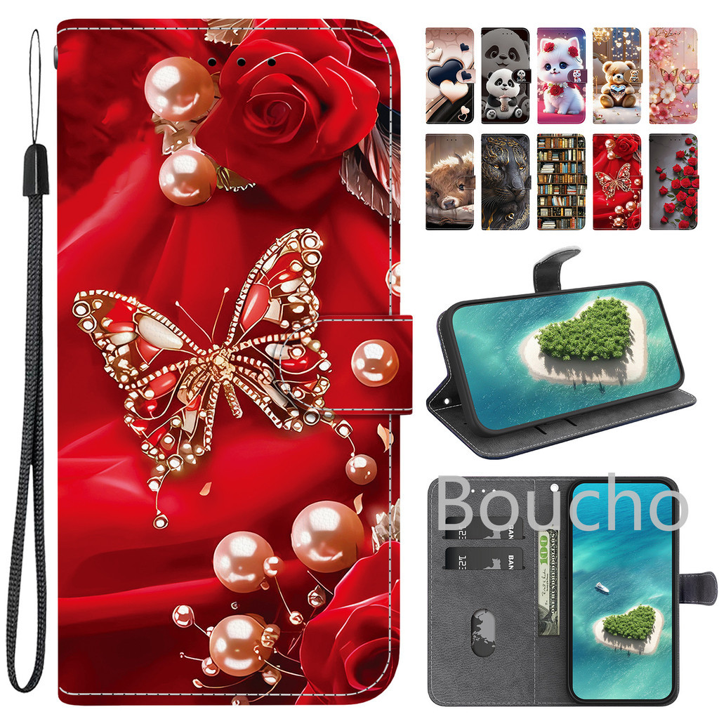 Casing Dompet Flip Kulit untuk Realme C75 C75X, Casing untuk Realme C63 C61 C65 C67 C55 C53 C51 C35,