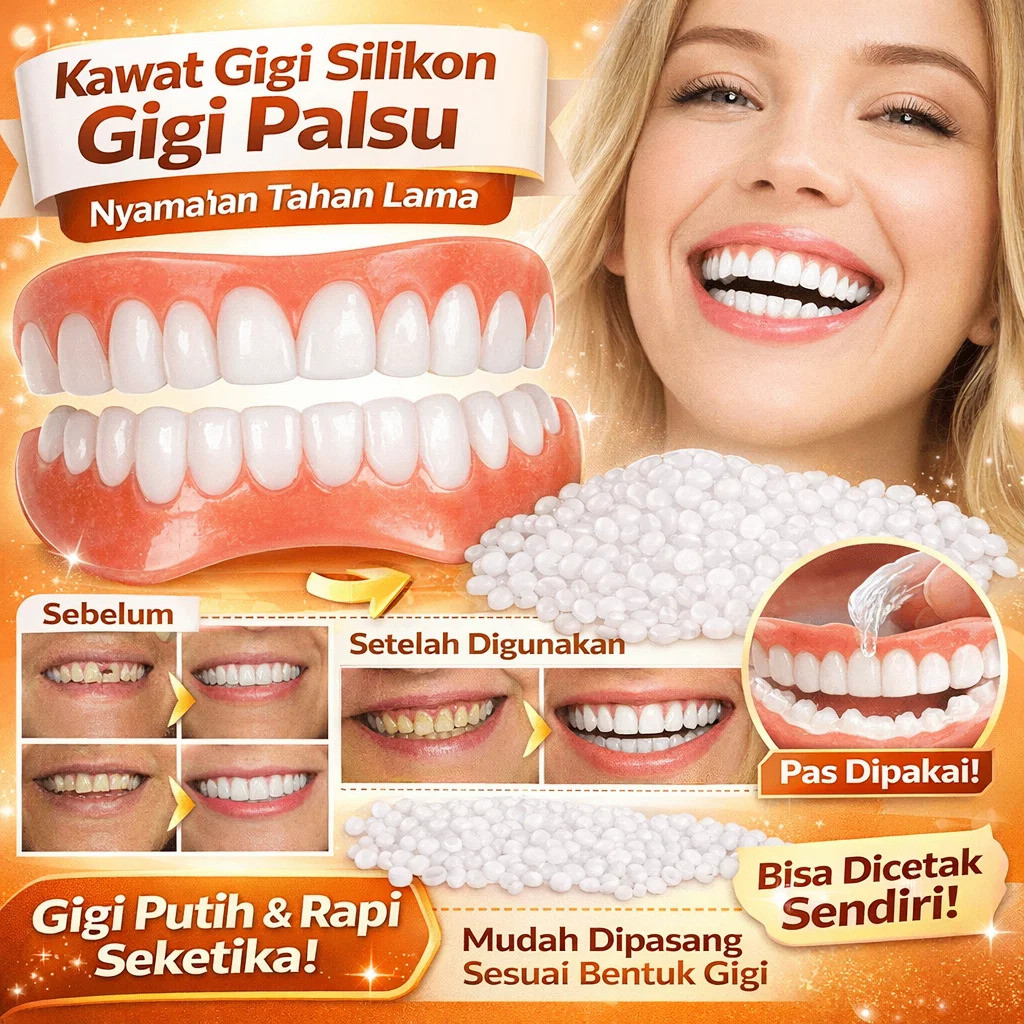 [ COD]gigi Gingsul Palsu Lepas Pasang /Gigi Palsu Senyum Sempurna/Gigi Palsu Pria Dan Wanita/Gigi Pa